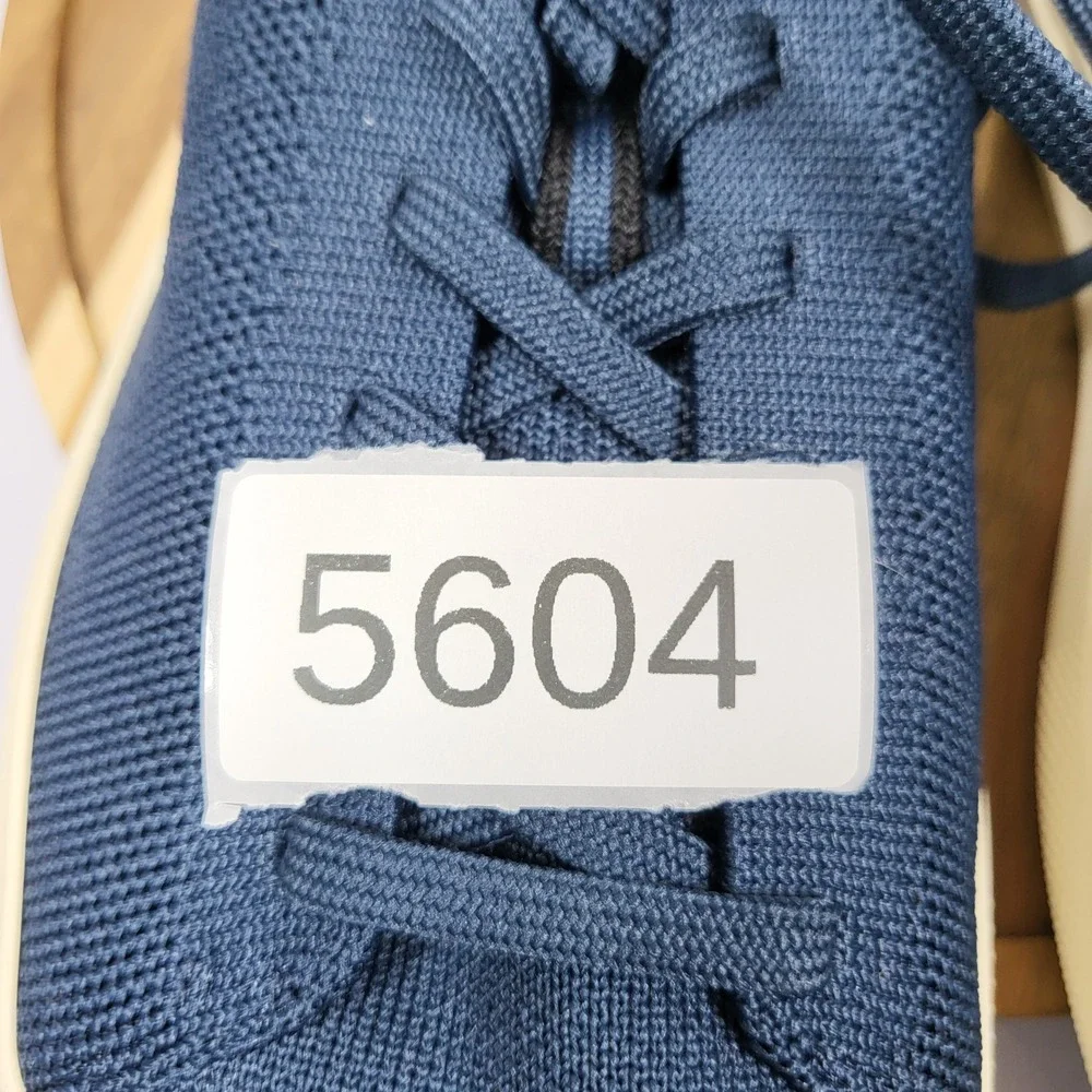Rothy's Men's 11 Women's 12.5 RS01 Navy Blue Knit Lace Up Sneakers rPET NWOB‎